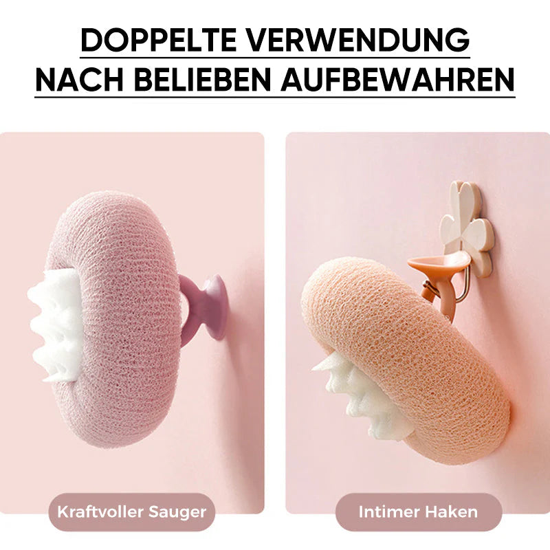 Flauschiger Blütenschwamm für sanfte Hautpflege