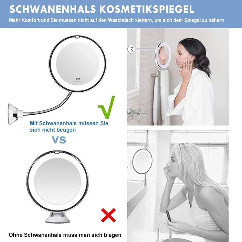 LED-Kosmetikspiegel mit 10-facher Vergrößerung