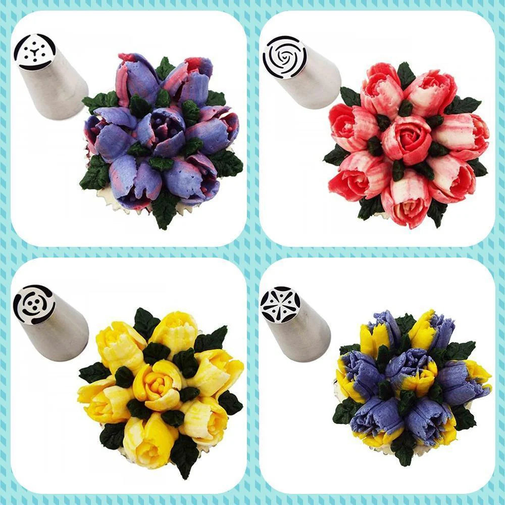 Edelstahl-Spritztüllen-Set für kreative Tortendeko (13 Stk.)