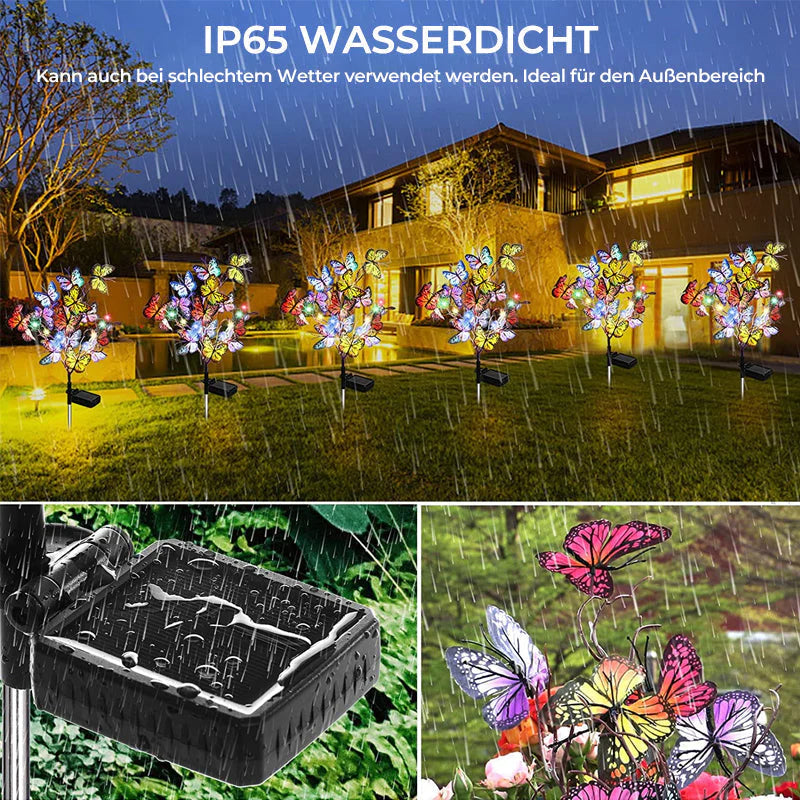 Solarbetriebene LED-Schmetterlingslichter für den Garten