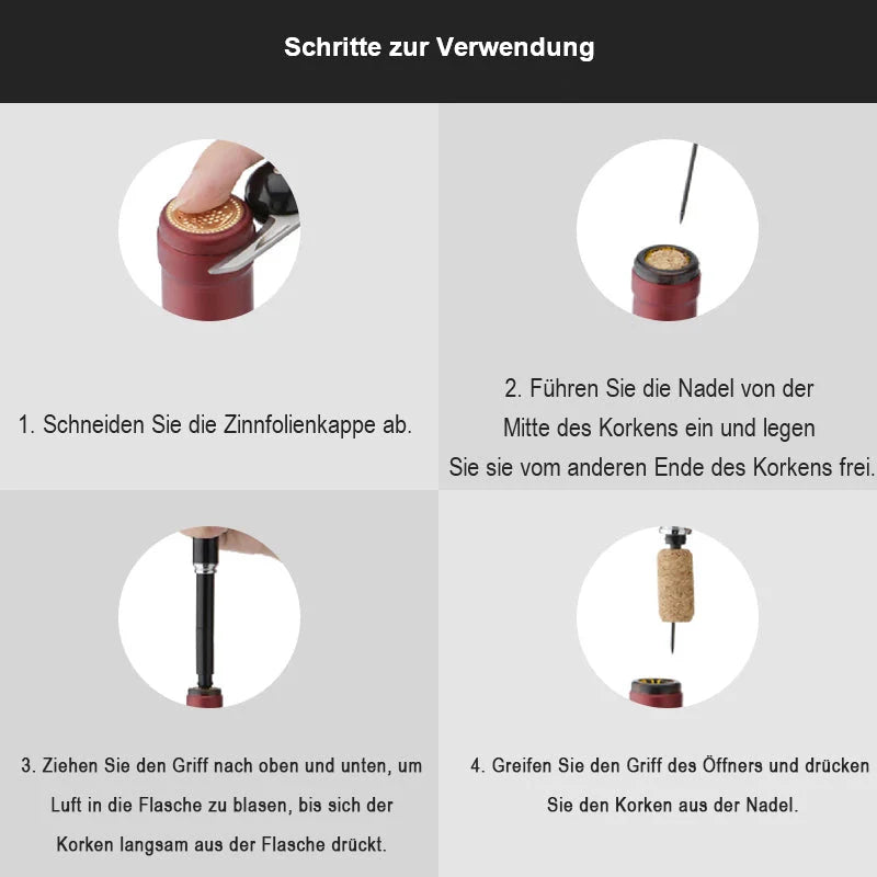 Druckluft-Weinöffner für müheloses Entkorken