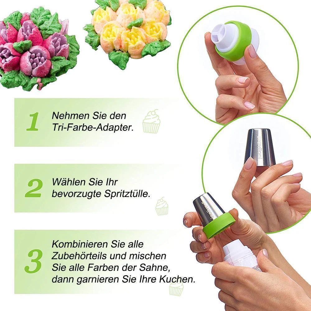 Edelstahl-Spritztüllen-Set für kreative Tortendeko (13 Stk.)