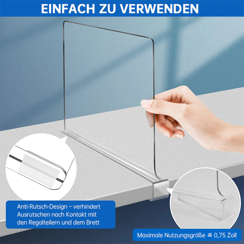 Acryl-Regalteiler für eine ordentliche Schrankaufteilung