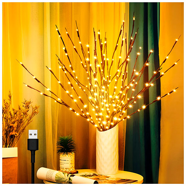 Leuchtende Zweige mit LEDs