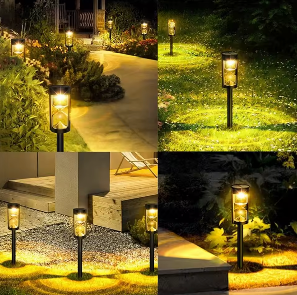 Dekorative Sanduhr-Lampe für Rasenflächen
