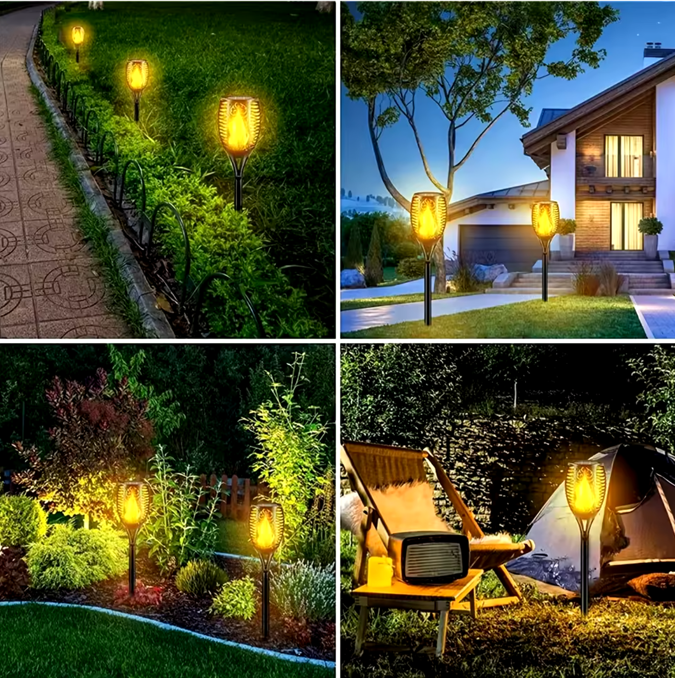 Flackernde LED-Fackel für Garten und Wege (2 Stk.)