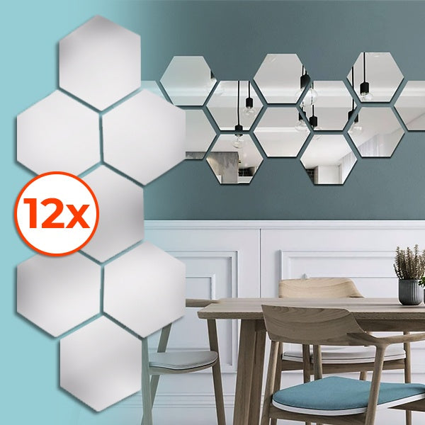 Spiegel-Wandaufkleber mit 3D-Effekt – Elegantes Raumdesign (12 Stk.)
