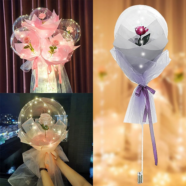 Magischer LED-Ballon mit ewiger Rose