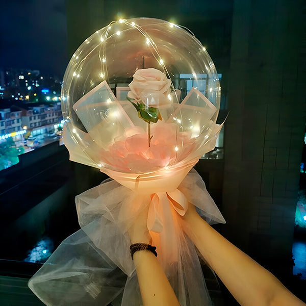 Magischer LED-Ballon mit ewiger Rose
