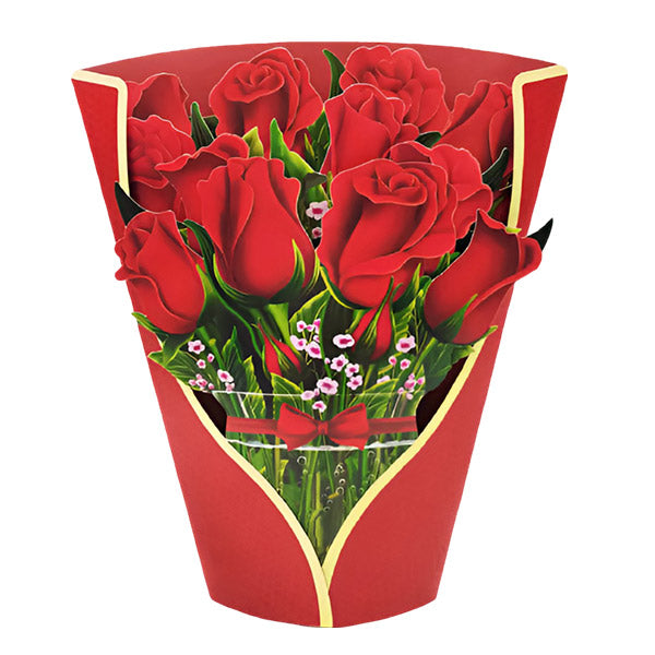 Dekorativer 3D-Blumenstrauß mit Karte
