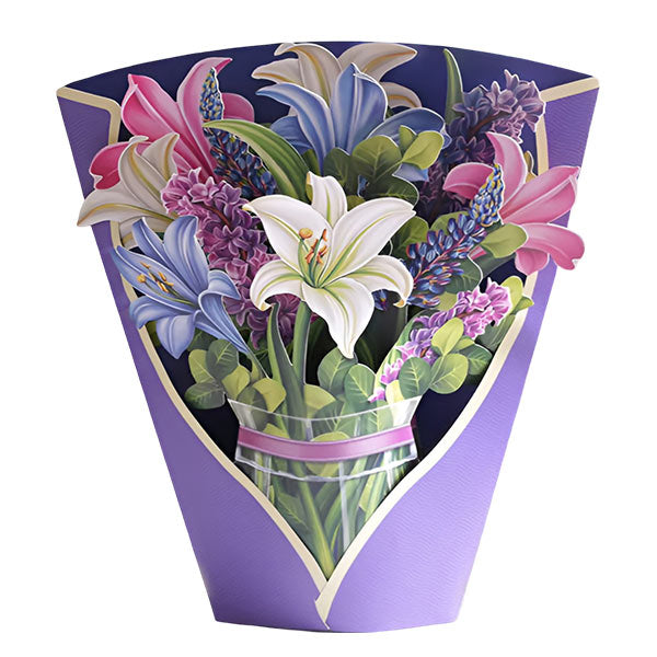 Dekorativer 3D-Blumenstrauß mit Karte