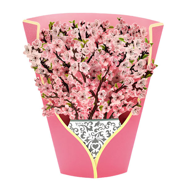 Dekorativer 3D-Blumenstrauß mit Karte