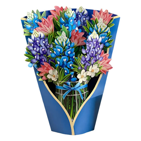 Dekorativer 3D-Blumenstrauß mit Karte