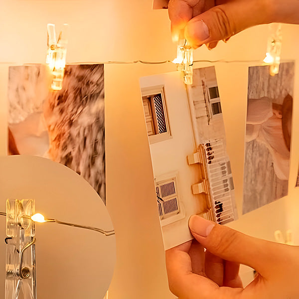 LED-Lichterkette mit Klammern