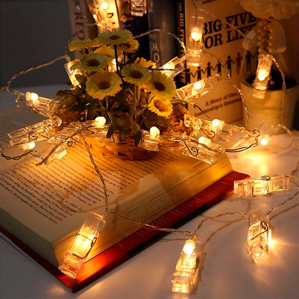 LED-Lichterkette mit Klammern