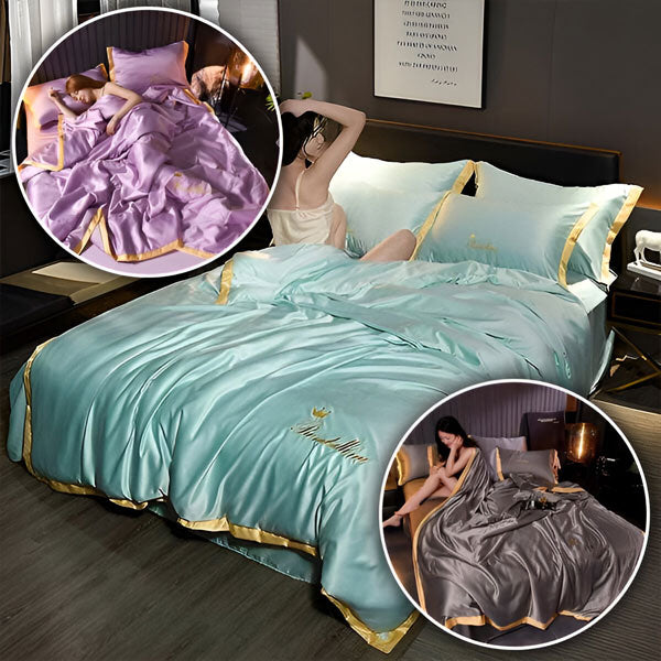 Luxuriöse Bettdecke aus Satin (150x200cm)