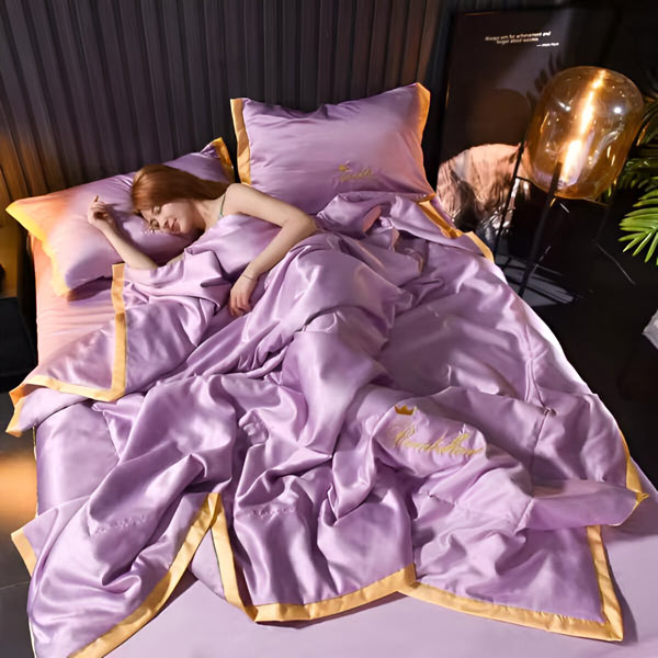 Luxuriöse Bettdecke aus Satin (150x200cm)
