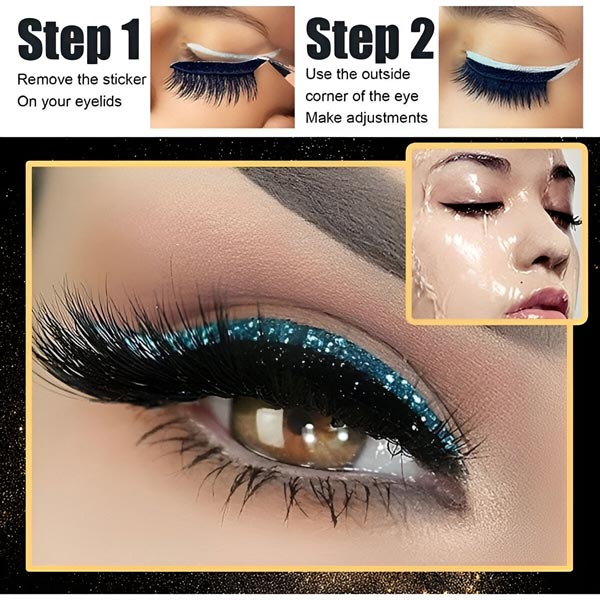 Eyeliner & Wimpern in einem - wiederverwendbar (4 Stk.)