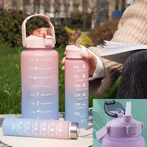 Wasserflaschen mit Motivationssprüchen (3er-Set)