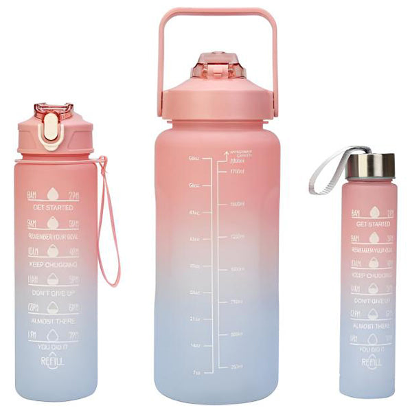 Wasserflaschen mit Motivationssprüchen (3er-Set)