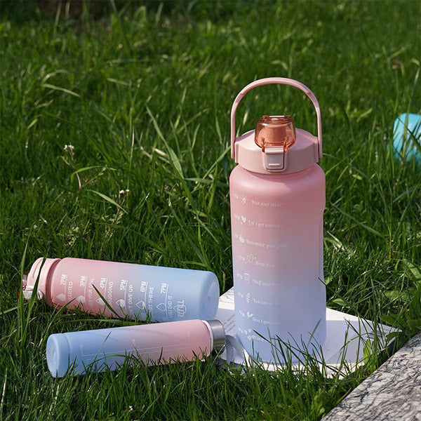 Wasserflaschen mit Motivationssprüchen (3er-Set)