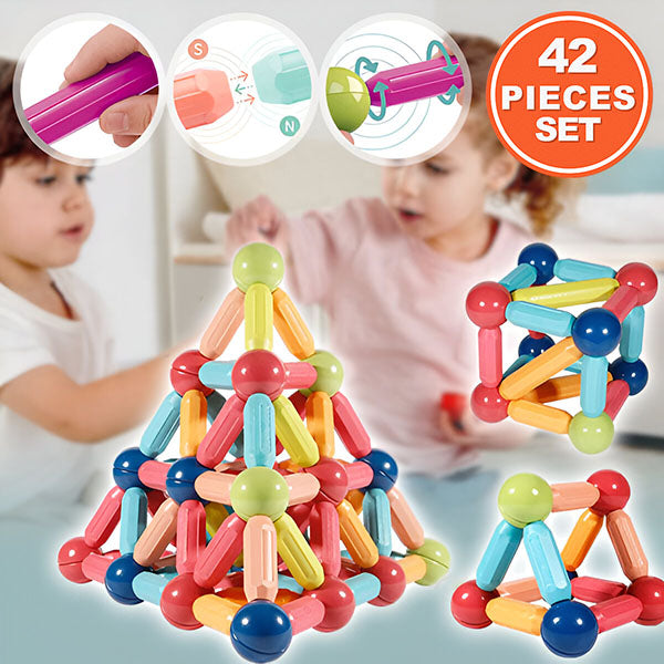 Lernspielzeug Magnet-Bausteine (42 Stk.)