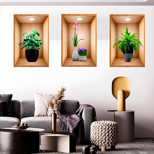 3D Wanddesign zum Aufkleben (3 Stk.)