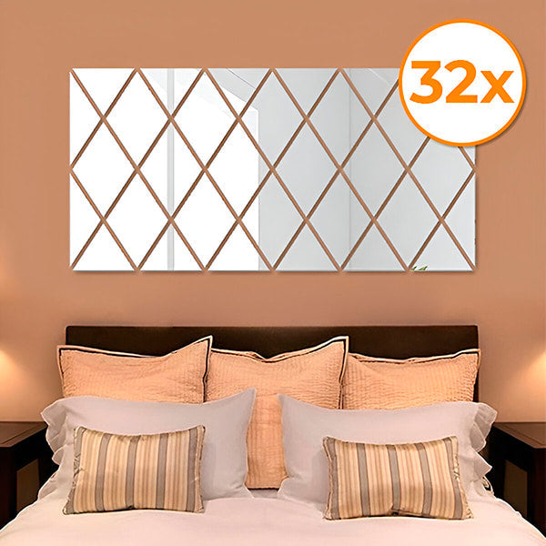 Moderne 3D-Spiegel in Diamantform (3 Stk.)