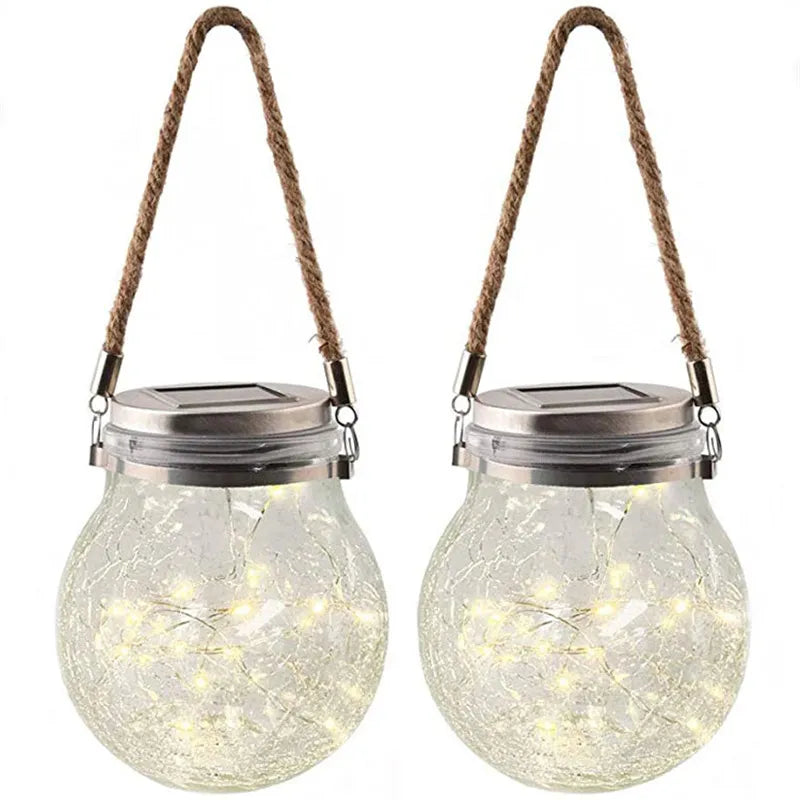 Hängende Gartenlampe mit Bruchglas-Effekt