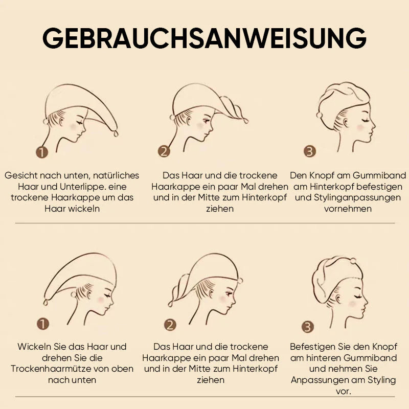 Saugstarke Mikrofaser-Haartrockenkappe