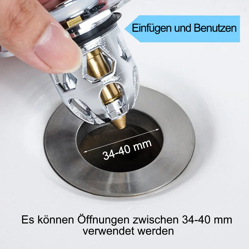 Flexibler Abflussstopfen für alle Waschbecken