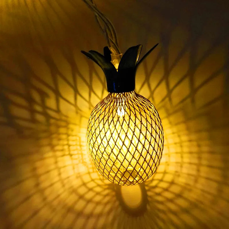 Metall-Lichterkette in Ananasform