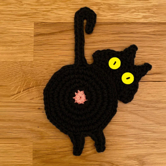 Handgefertigter Untersetzer im Katzen-Design
