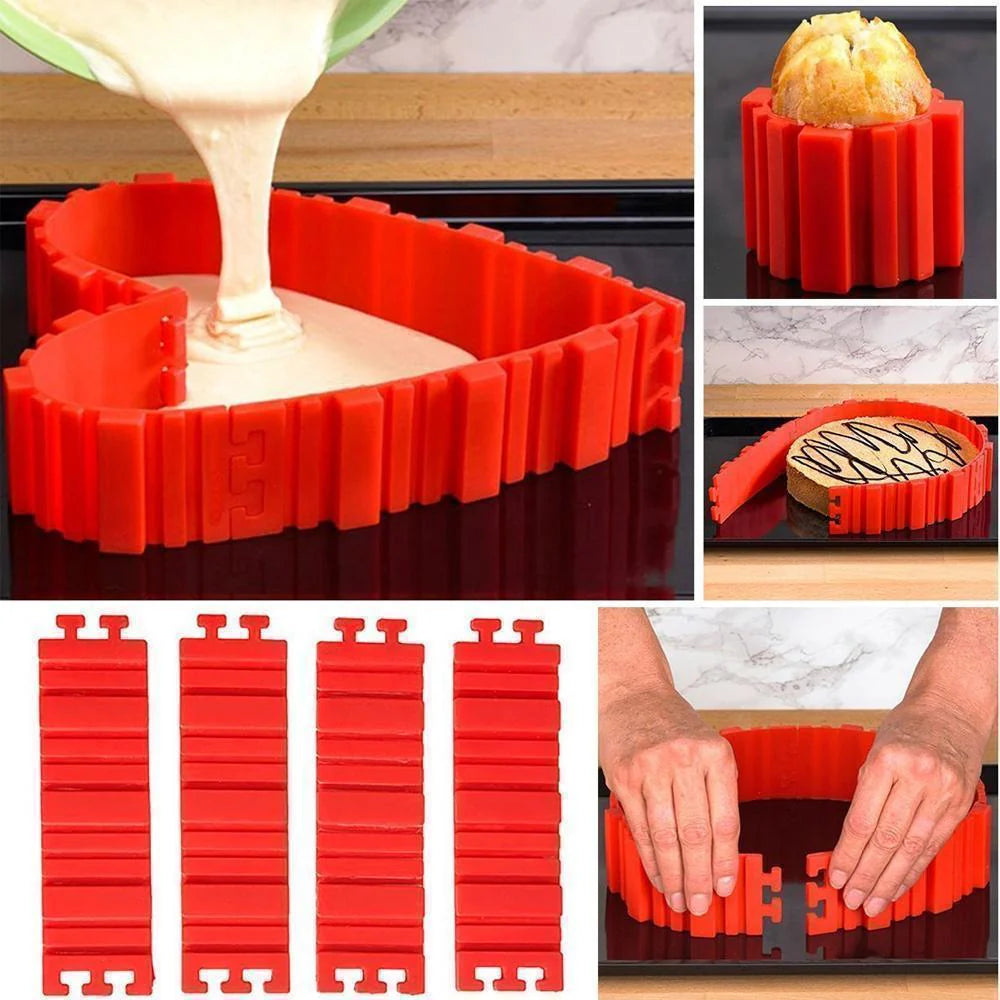 4-teiliges Silikon-Backform-Set für kreative Kuchen