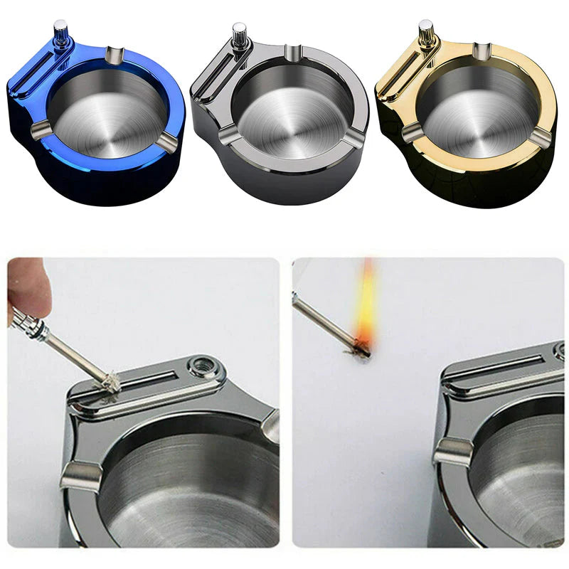 Klassischer Metall-Aschenbecher im Retro-Stil