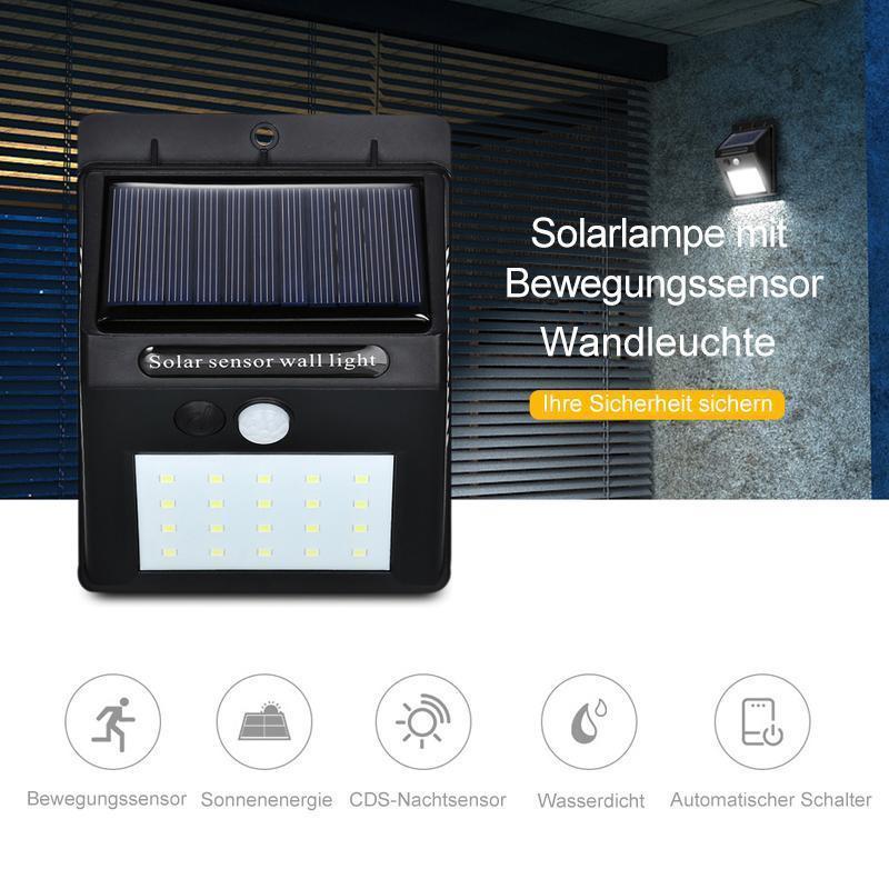 LED Solar-Wandleuchte mit Bewegungssensor