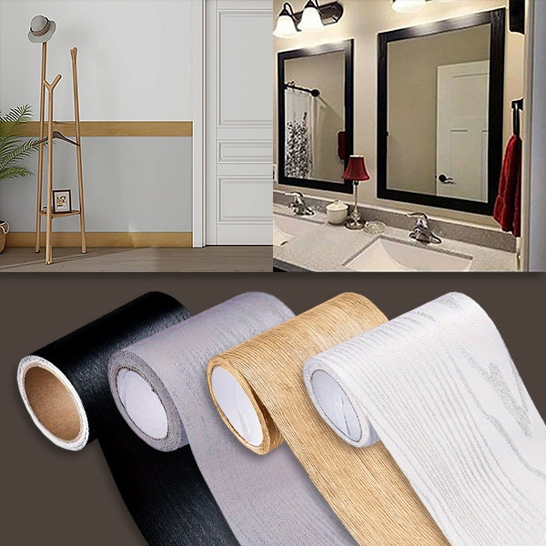 Holzstruktur-Sockelleisten-Aufkleber (5 m)