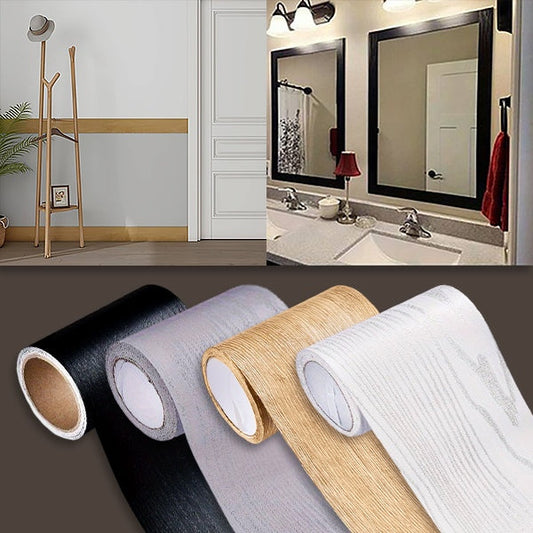 Holzstruktur-Sockelleisten-Aufkleber (5 m)