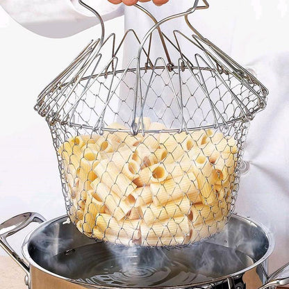 Flexibler Edelstahl-Siebkorb für Kochen & Frittieren