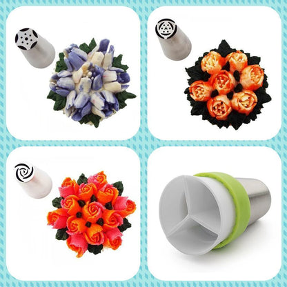 Edelstahl-Spritztüllen-Set für kreative Tortendeko (13 Stk.)