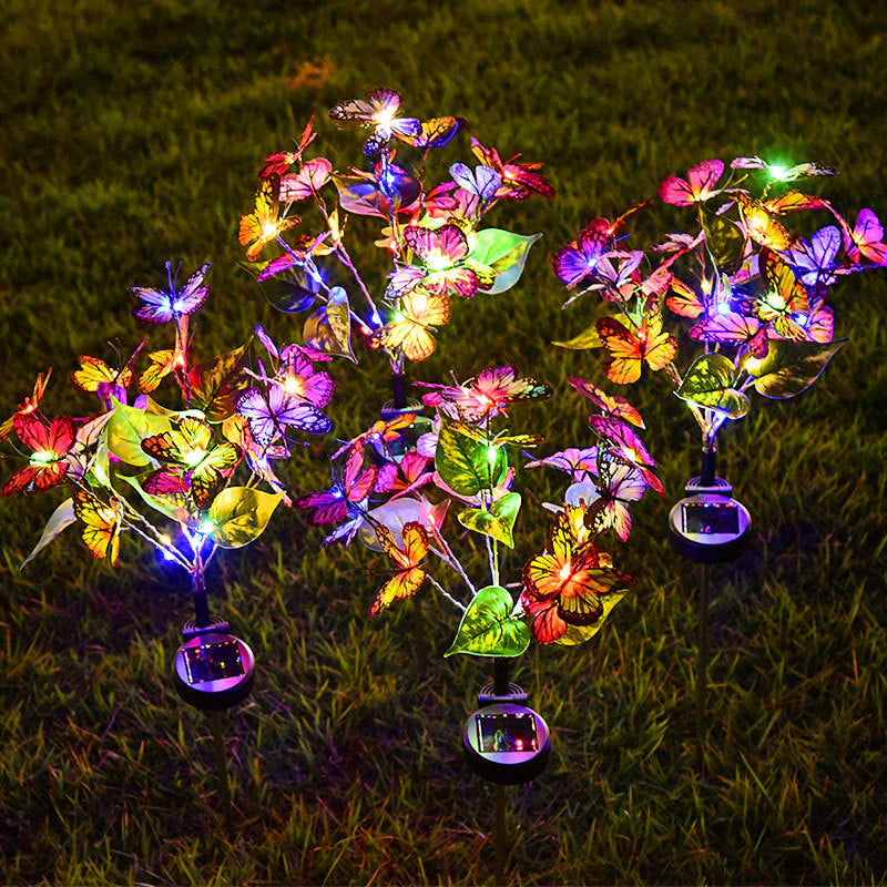 Solarbetriebene LED-Schmetterlingslichter für den Garten