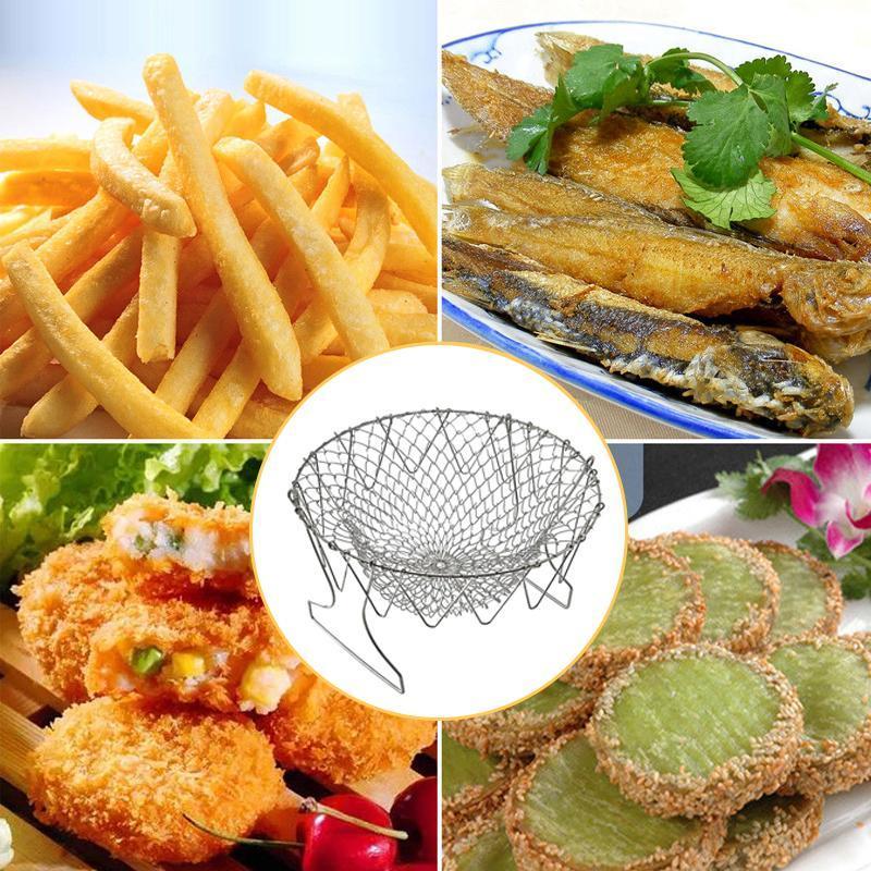 Flexibler Edelstahl-Siebkorb für Kochen & Frittieren