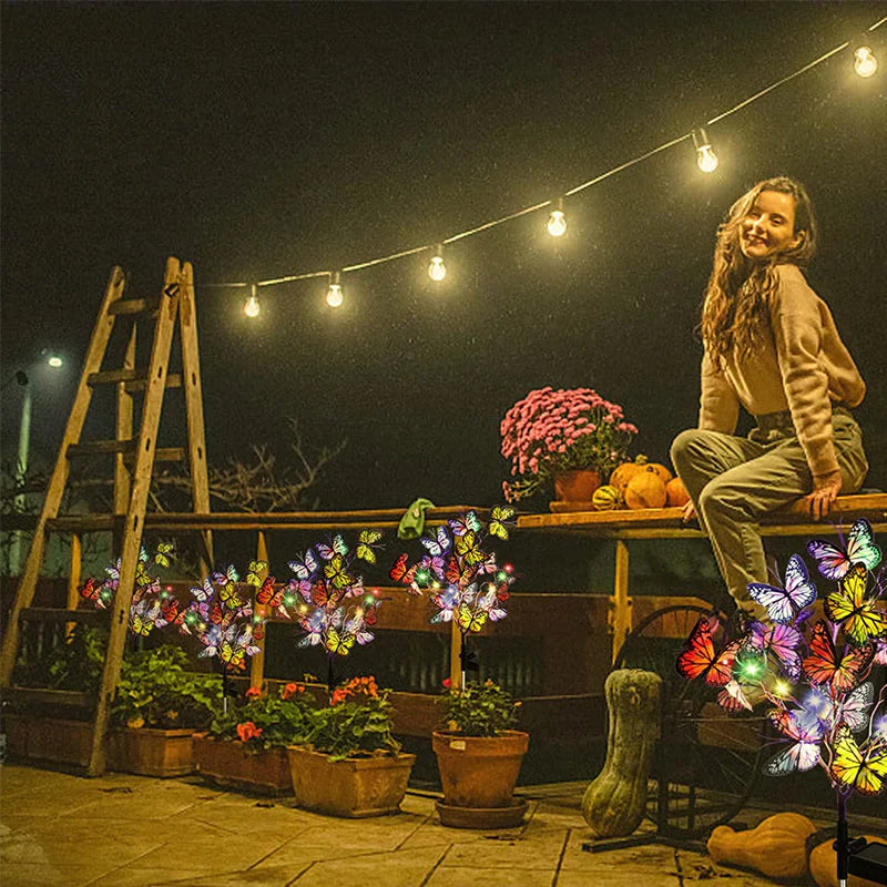 Solarbetriebene LED-Schmetterlingslichter für den Garten