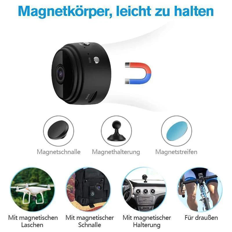 Hochauflösende Mini-Überwachungskamera mit Magnet