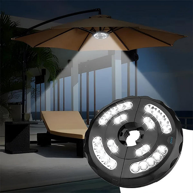 Innovative Sonnenschirmbeleuchtung