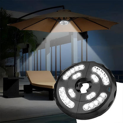Innovative Sonnenschirmbeleuchtung