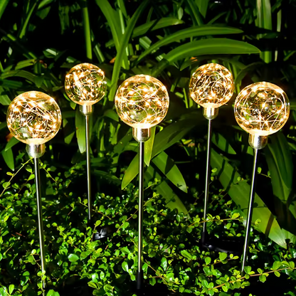 Solar-LED-Kugellicht mit Edelstahlstab