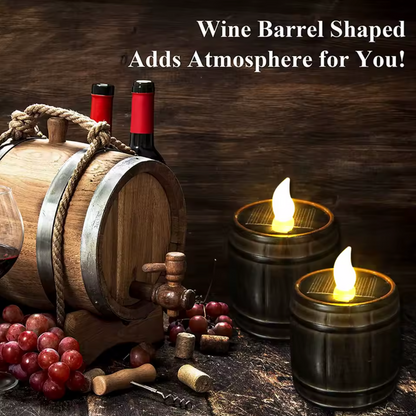 Solar-Weinfass-Lampe im Retro-Design