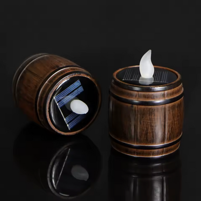 Solar-Weinfass-Lampe im Retro-Design