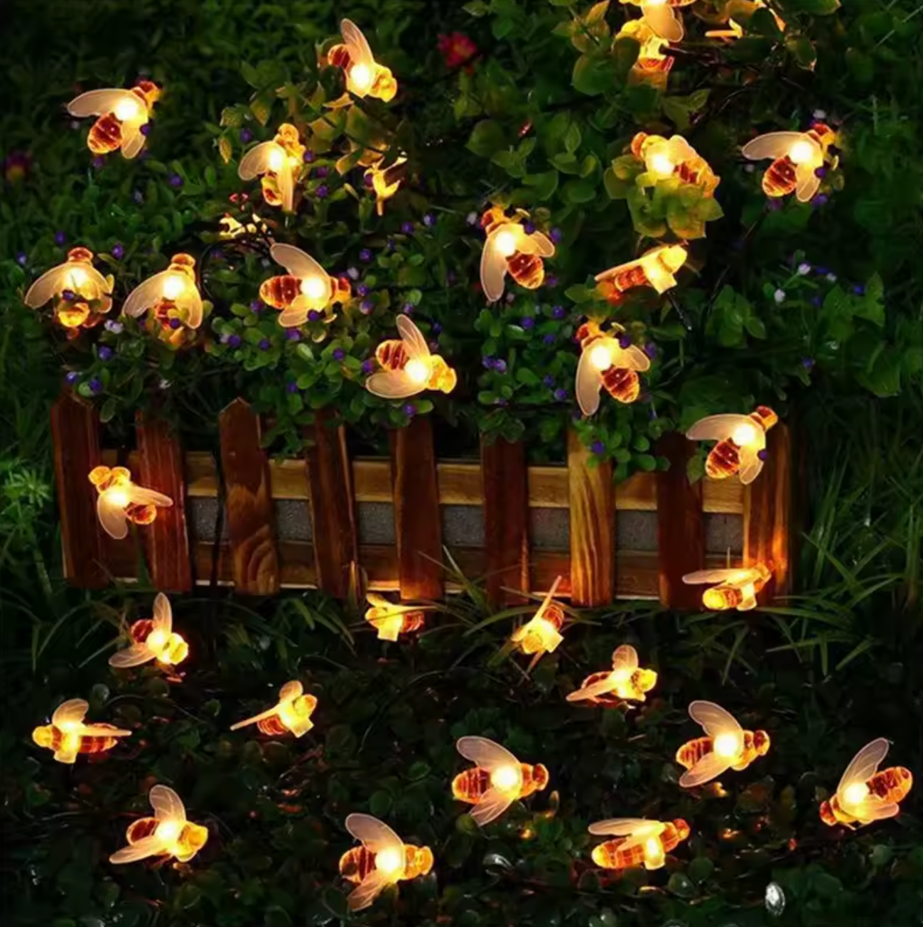 Solar-Lichterkette mit LED-Bienen